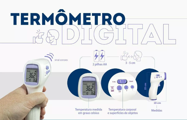 Termômetro Sensor Infravermelho Digital