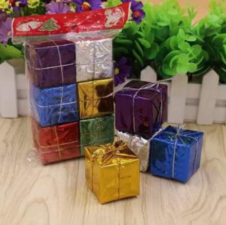 Kit 6 Mini Caixas de Presente para Árvore de Natal