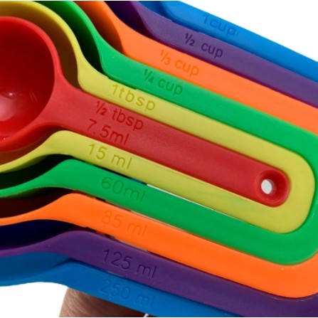 Kit Medidor de Cozinha com Colheres Coloridas