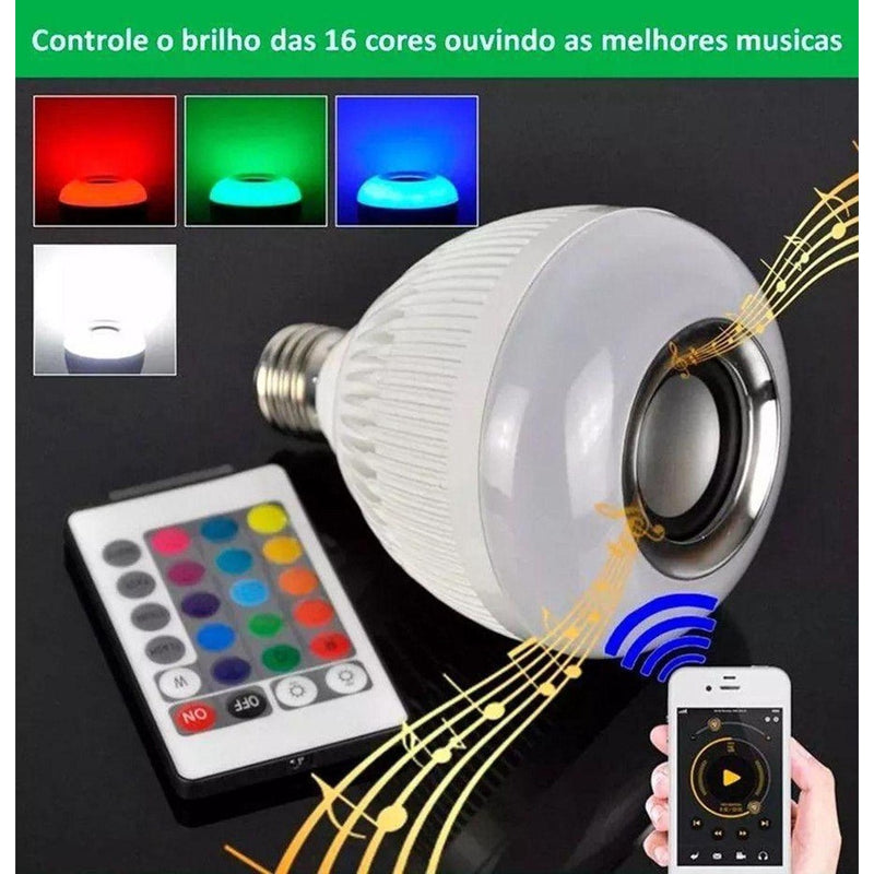 Lâmpada Bluetooth com Caixa de Som e Controle